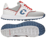 Duca Del Cosma Positano Premium Spikeless Golf Shoes - Grey / White / Red - Handmade in 🇵🇹
