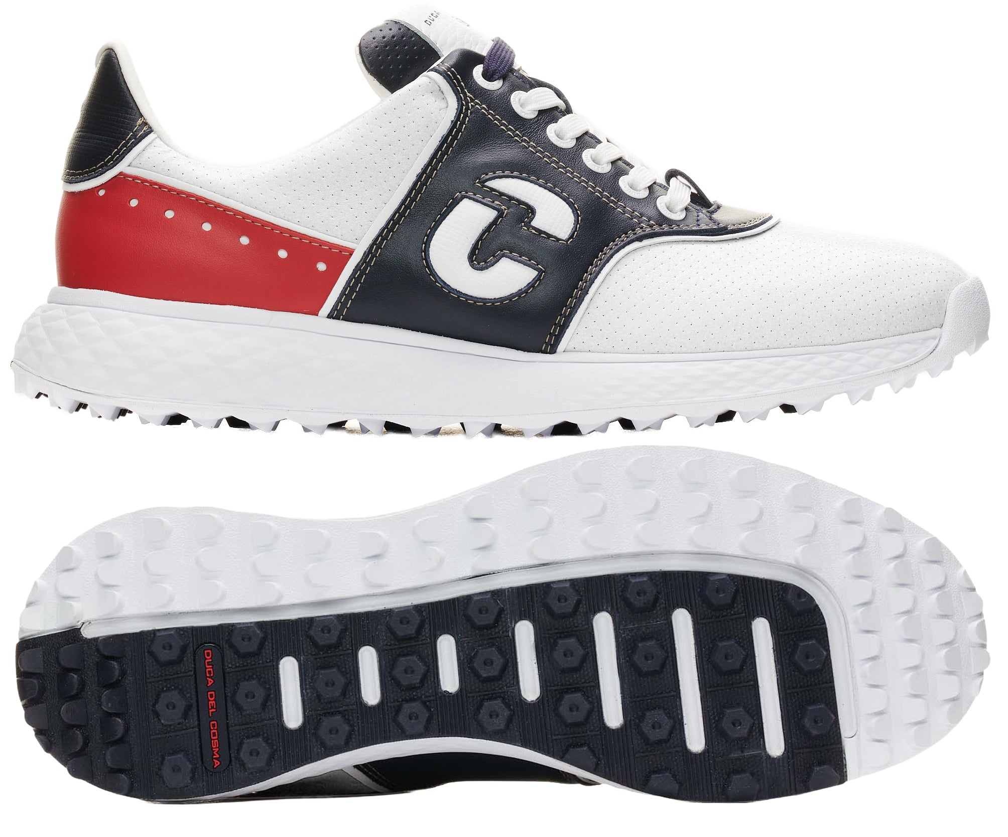 Duca Del Cosma Positano Premium Spikeless Golf Shoes - White