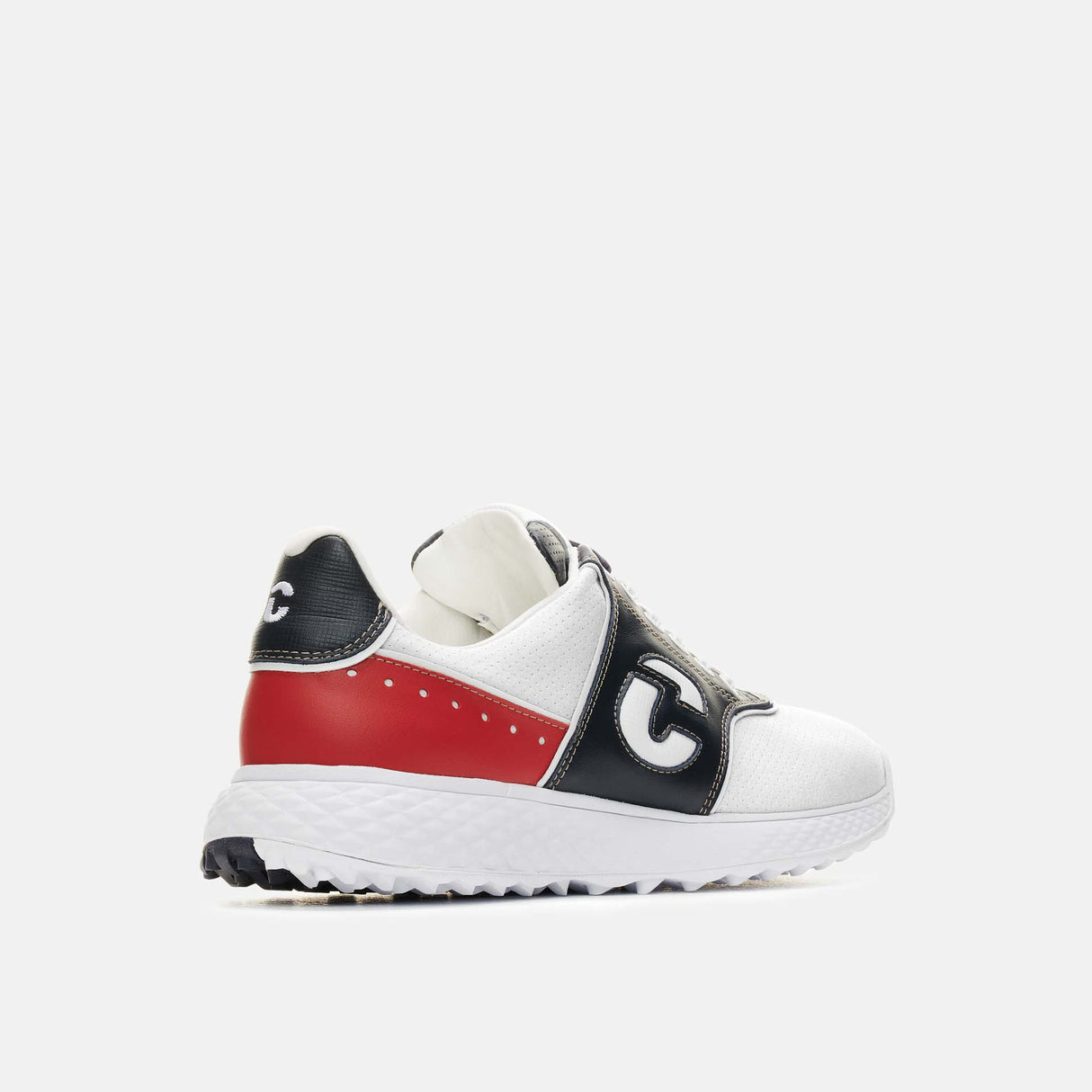 Duca Del Cosma Positano Premium Spikeless Golf Shoes - White / Navy / Red - Handmade in 🇵🇹