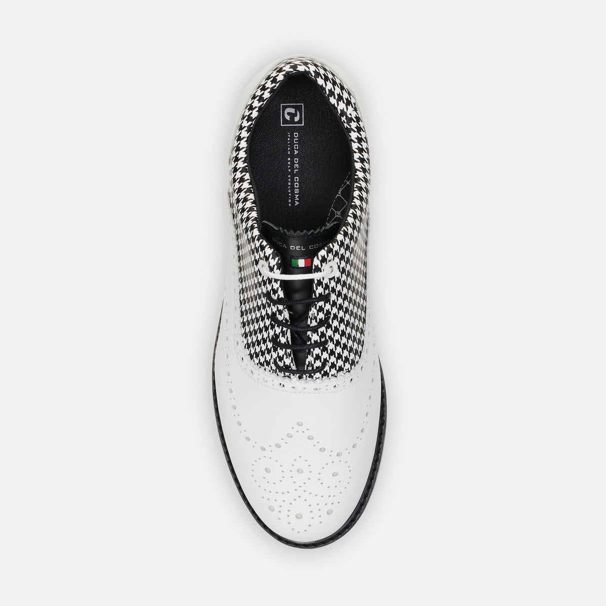 Duca Del Cosma Dandy Premium Spikeless Golf Shoes - White / Black - Handmade in 🇵🇹