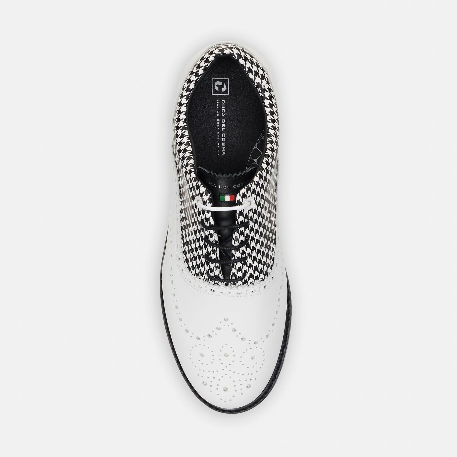 Duca Del Cosma Dandy Premium Spikeless Golf Shoes - White / Black - Handmade in 🇵🇹