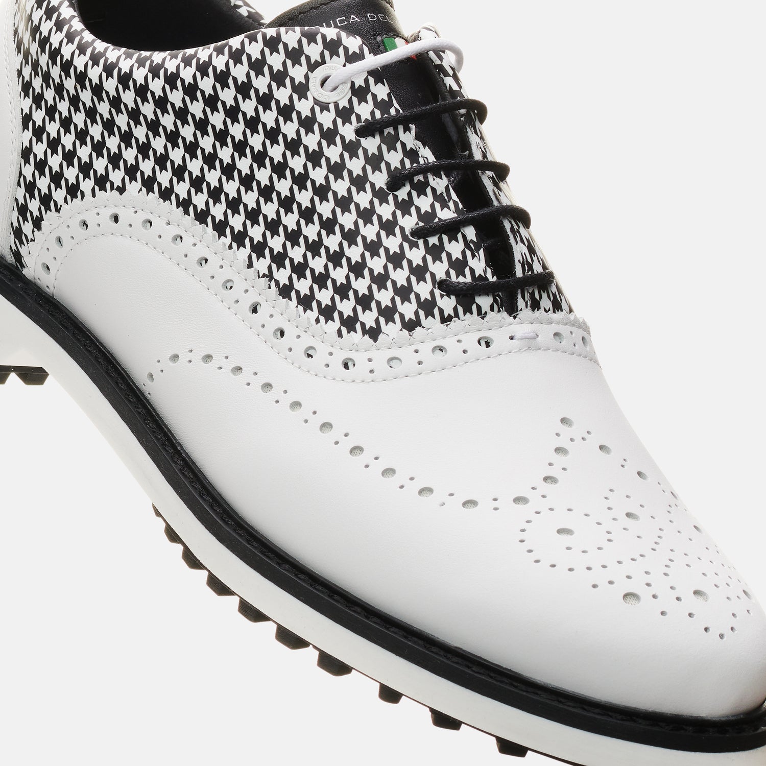 Duca Del Cosma Dandy Premium Spikeless Golf Shoes - White / Black - Handmade in 🇵🇹
