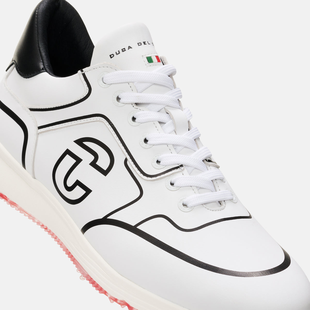Duca Del Cosma Orlando Pro Spiked Golf Shoes - SAMPLE - White / Black