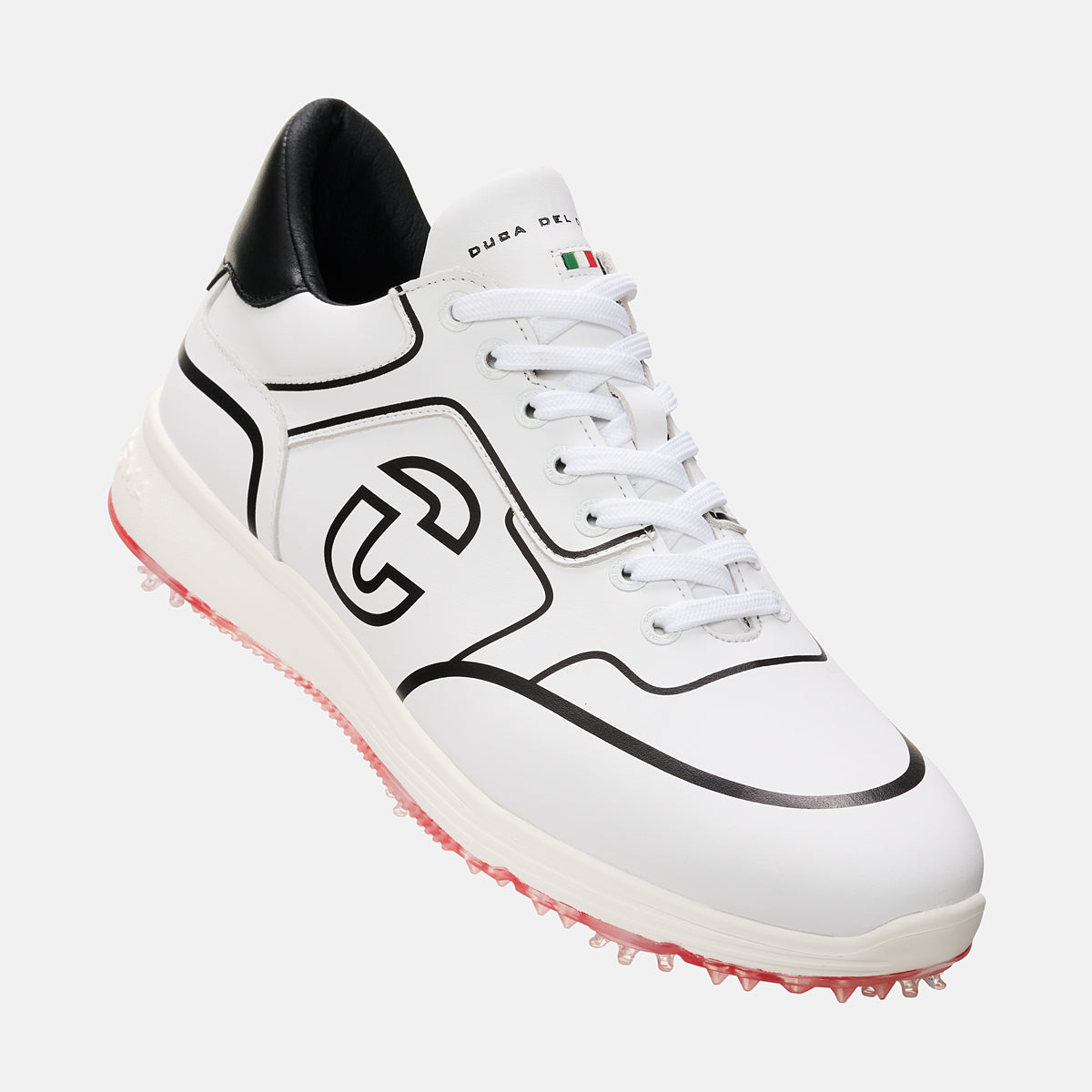 Duca Del Cosma Orlando Pro Spiked Golf Shoes - SAMPLE - White / Black