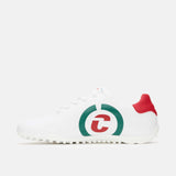 Duca Del Cosma Kingscup Premium Spikeless Golf Shoes - White /Green / Red - Handmade in 🇵🇹