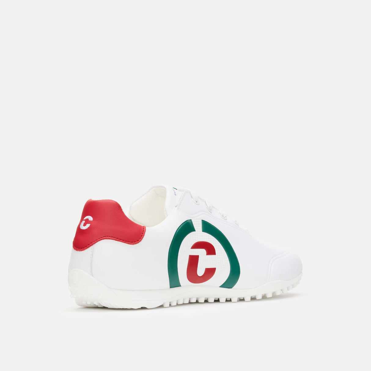 Duca Del Cosma Kingscup Premium Spikeless Golf Shoes - White /Green / Red - Handmade in 🇵🇹