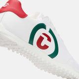 Duca Del Cosma Kingscup Premium Spikeless Golf Shoes - White /Green / Red - Handmade in 🇵🇹