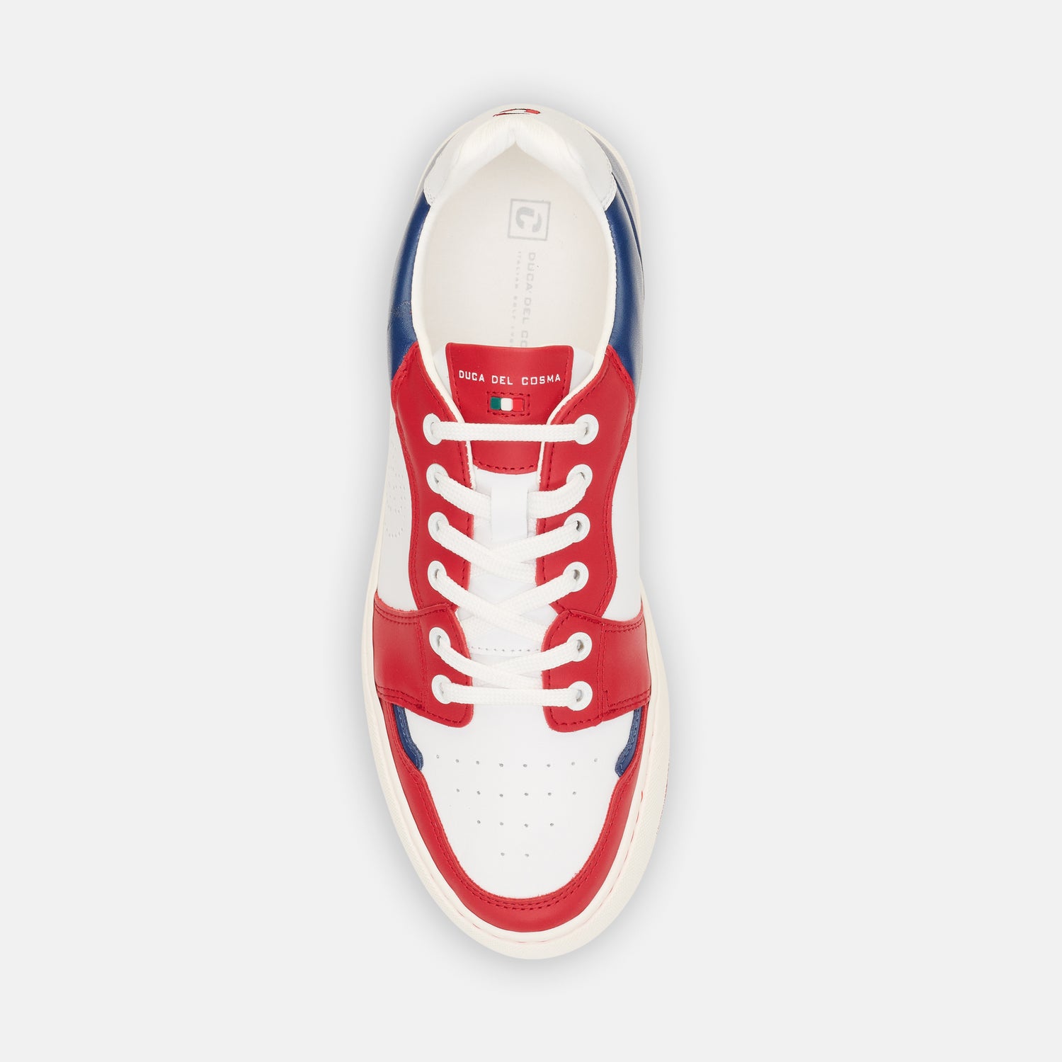 Duca Del Cosma Giordano Premium Spikeless Golf Shoes - White / Red / Navy - Handmade in 🇵🇹
