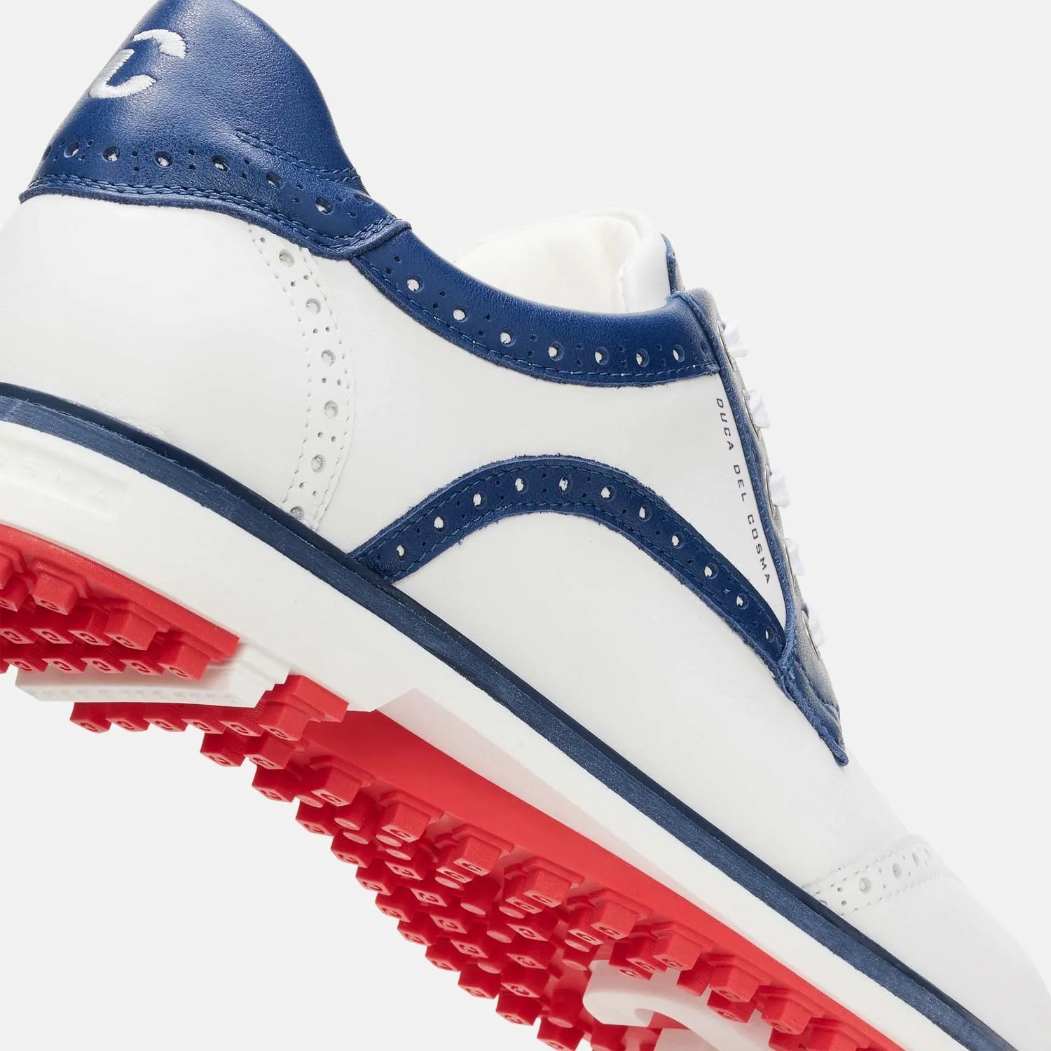 Duca Del Cosma Barasso Premium Spikeless Golf Shoes - White / Blue - Handmade in 🇵🇹