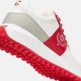 Duca Del Cosma Jubilee Premium Spikeless Golf Shoes - White / Red  - Handmade in 🇵🇹