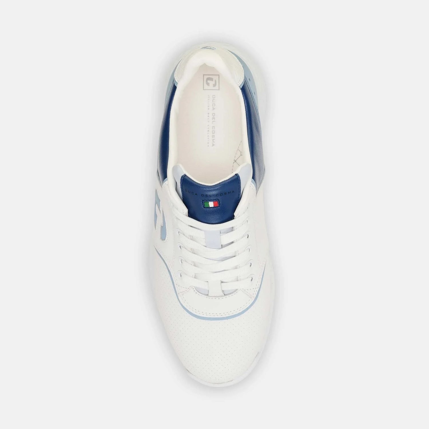 Duca Del Cosma Positano Premium Spikeless Golf Shoes - White / Blue - Handmade in 🇵🇹