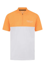 Reflo Tobol 1/4 Zip Blade Neck Golf Polo Shirt - Tangerine / White