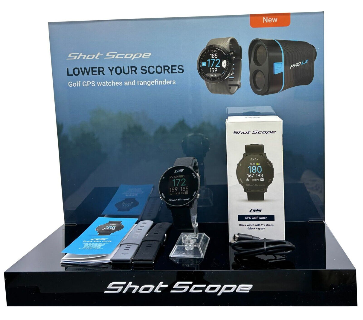 Shot Scope G5 GPS Golf Watch REFURBISHED BY SHOT SCOPE 36k Pre Loaded Courses