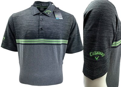 Callaway Heathered Chest Stripe Textured Polo Shirt