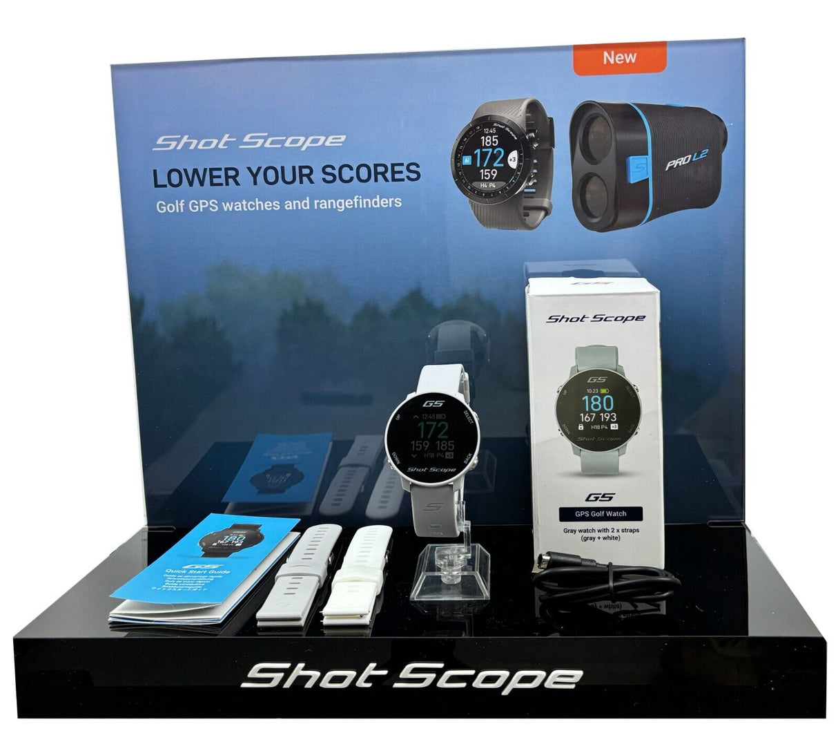 Shot Scope G5 GPS Golf Watch REFURBISHED BY SHOT SCOPE 36k Pre Loaded Courses