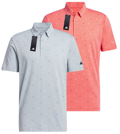 Adidas Go To Mini Crest Print Golf Polo Shirt
