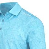Reflo Adriatic Pattern Golf Polo Shirt - Aqua