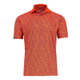 Reflo Adriatic Pattern Golf Polo Shirt - Red / Navy