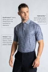 Reflo Adriatic Pattern Golf Polo Shirt - Grey