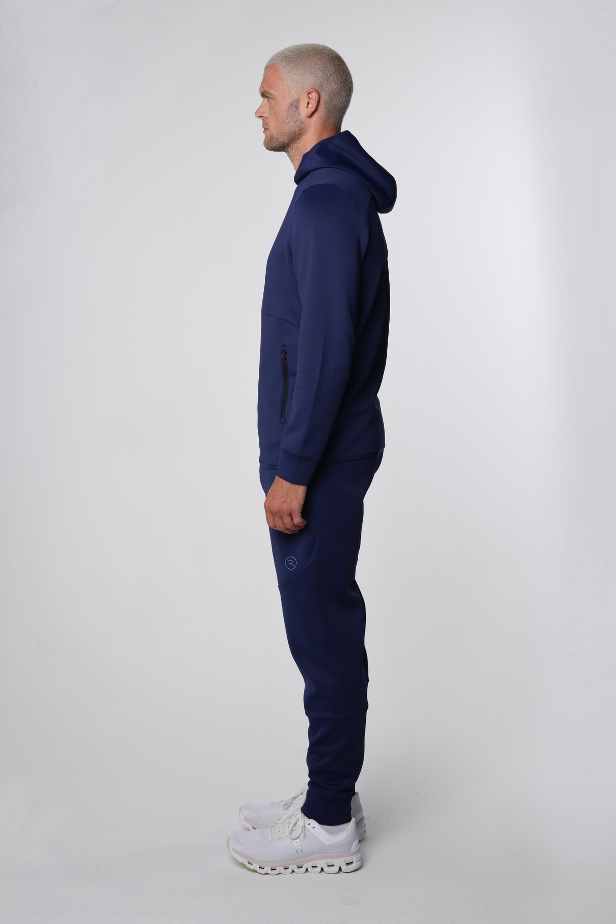 Reflo Aldan Performance Modern Tapered Golf Cuffed Jogger Trousers - Deep Navy