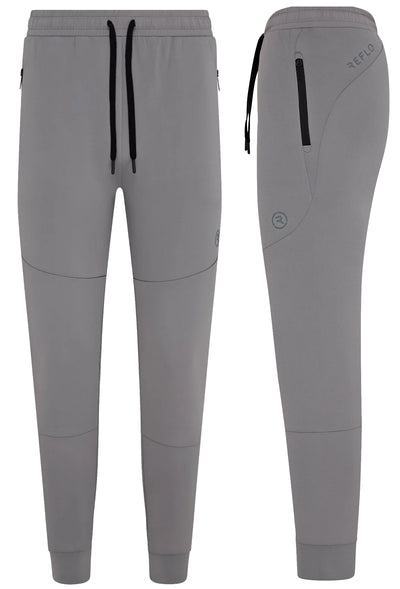 Reflo Aldan Performance Modern Tapered Golf Cuffed Jogger Trousers - Warm Grey