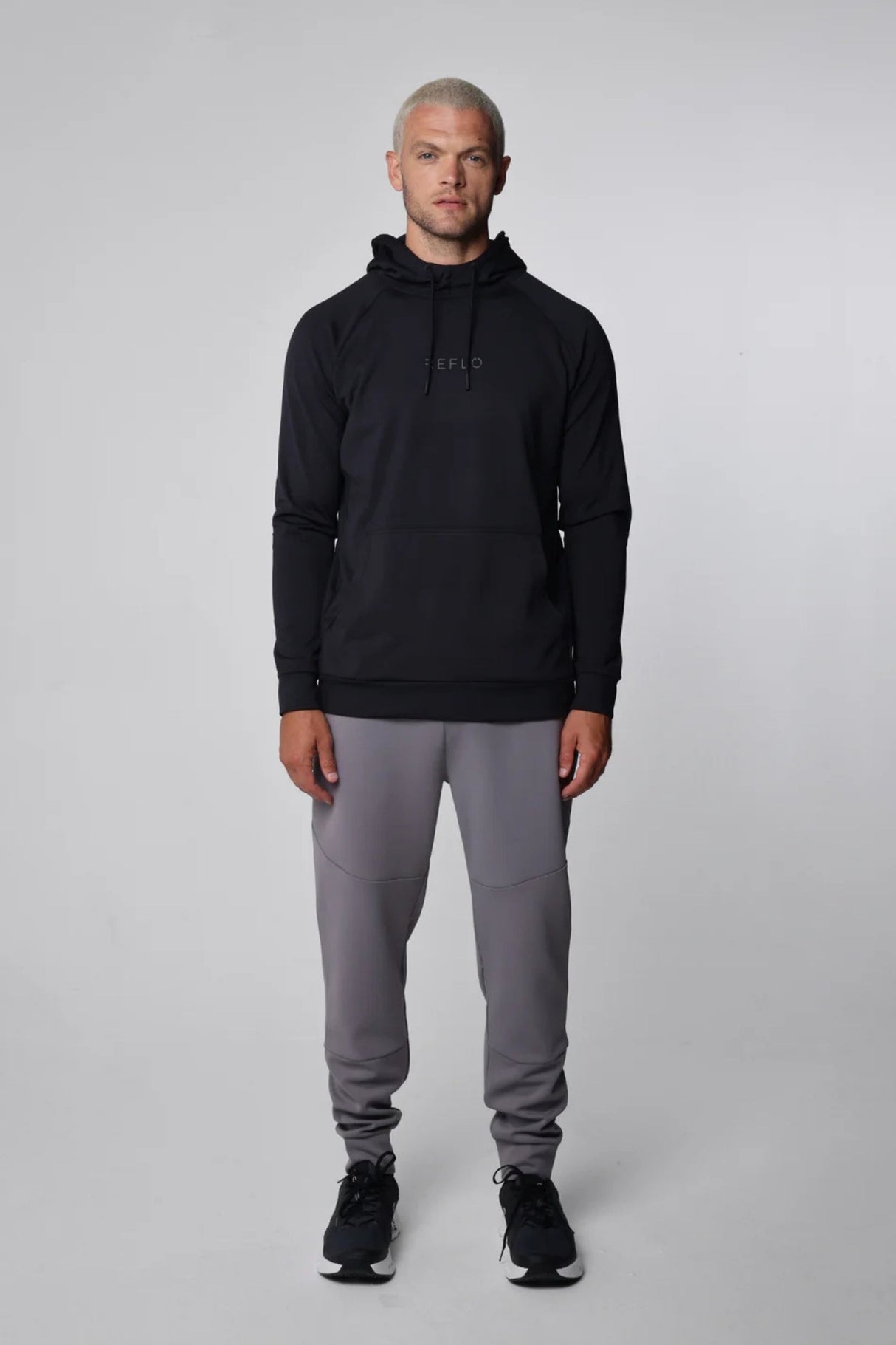 Reflo Aldan Performance Modern Tapered Golf Cuffed Jogger Trousers - Warm Grey