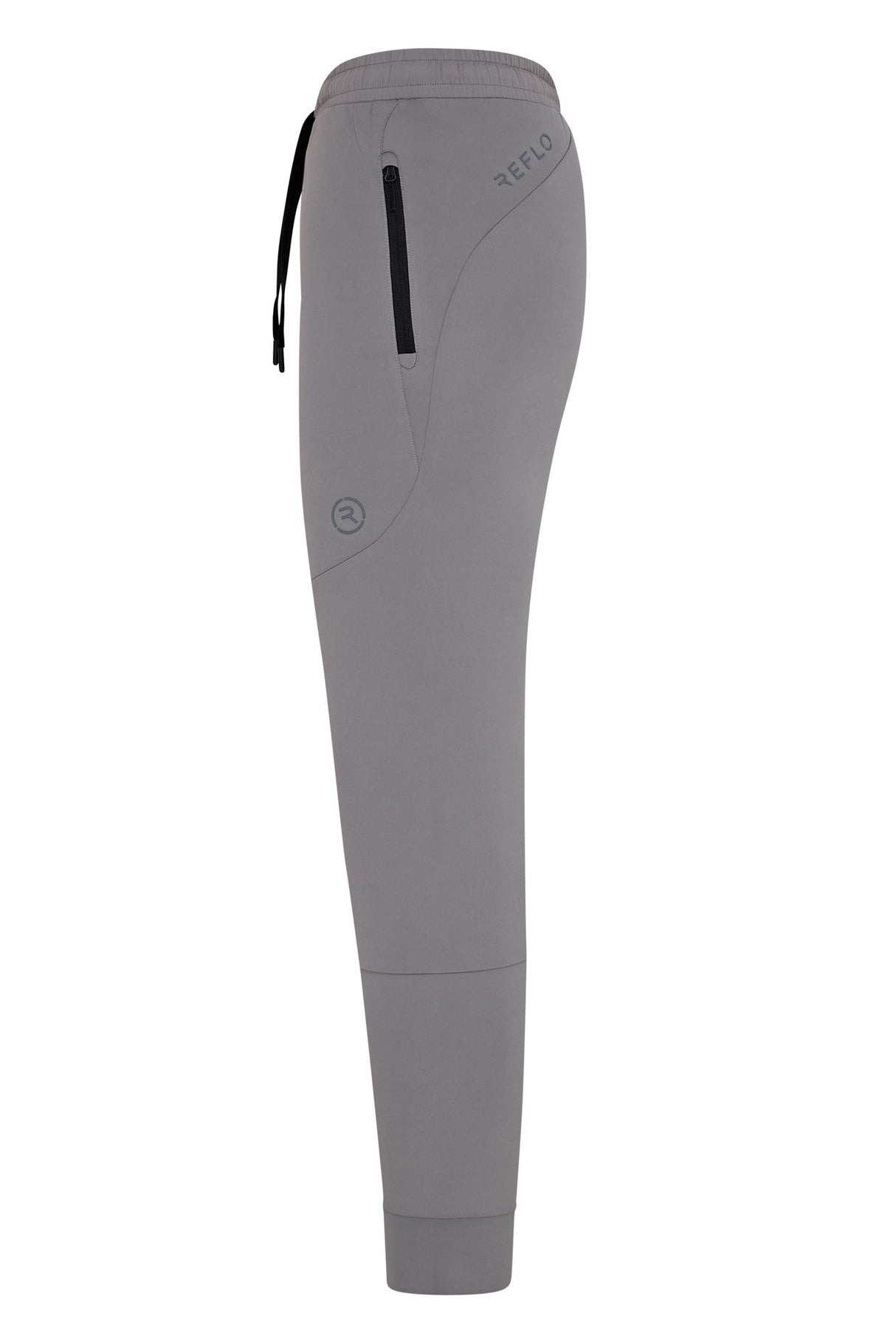 Reflo Aldan Performance Modern Tapered Golf Cuffed Jogger Trousers - Warm Grey