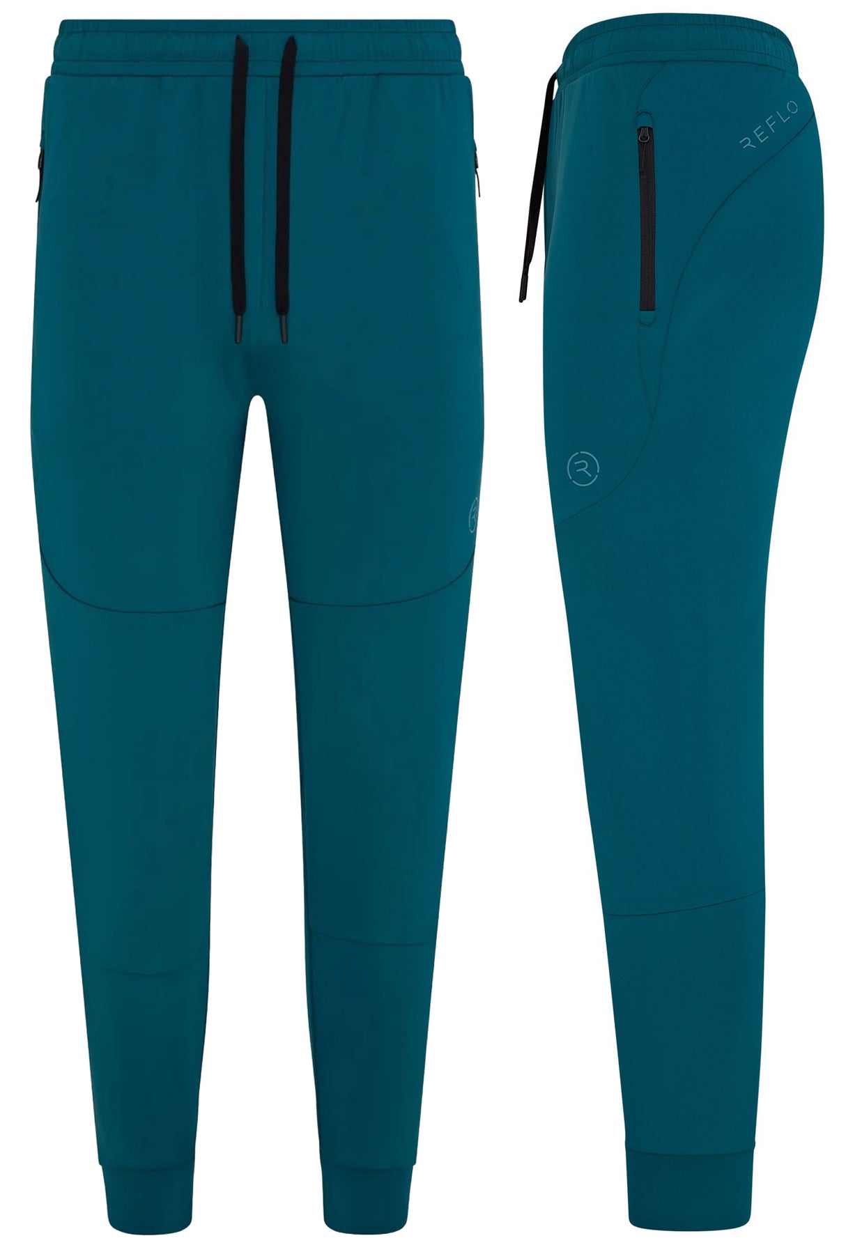 Reflo Aldan Performance Modern Tapered Golf Cuffed Jogger Trousers - Warm Green