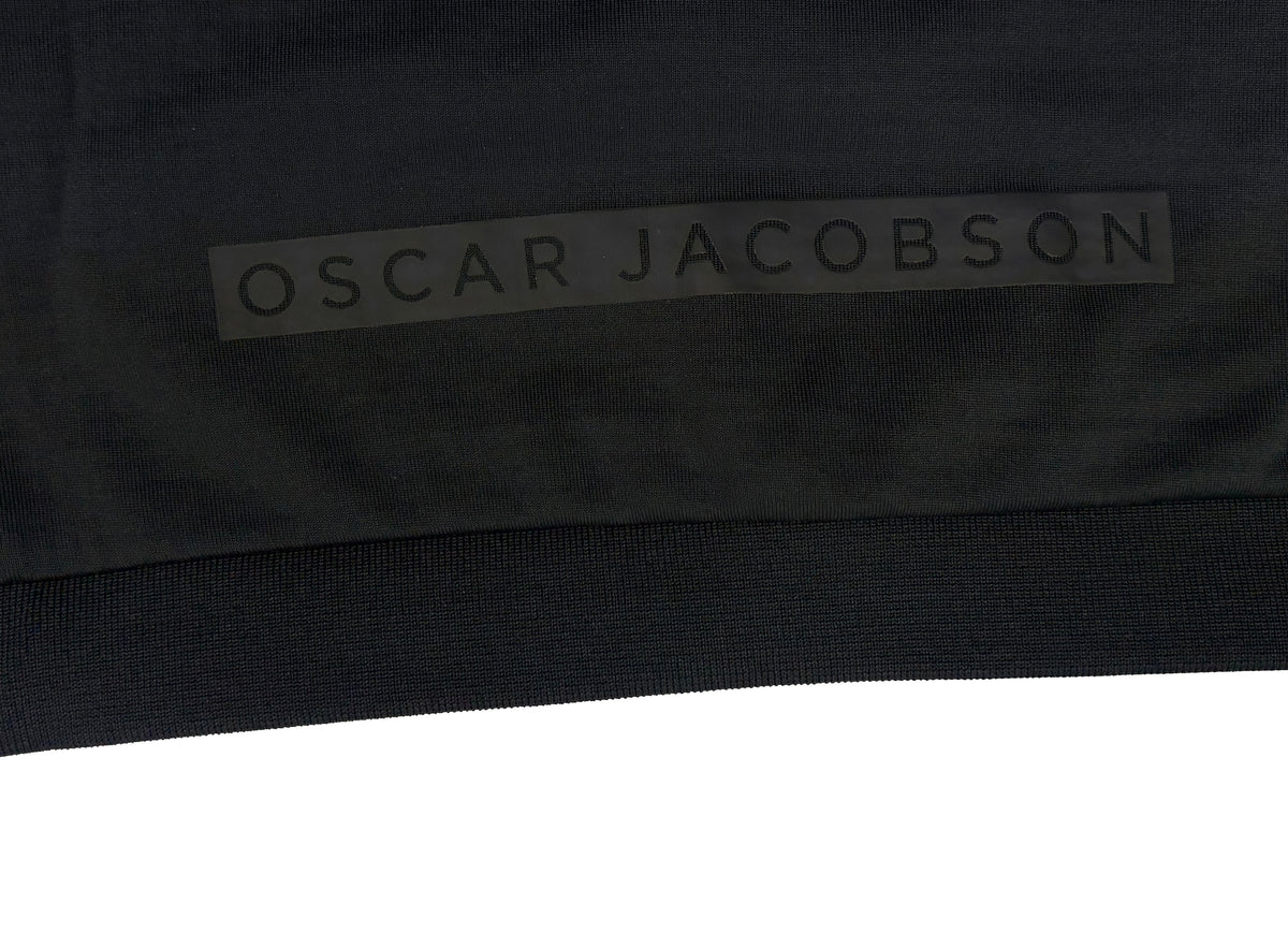 Oscar Jacobson Longton 1/4 Zip Waffle Tech Fleece Pullover - Black