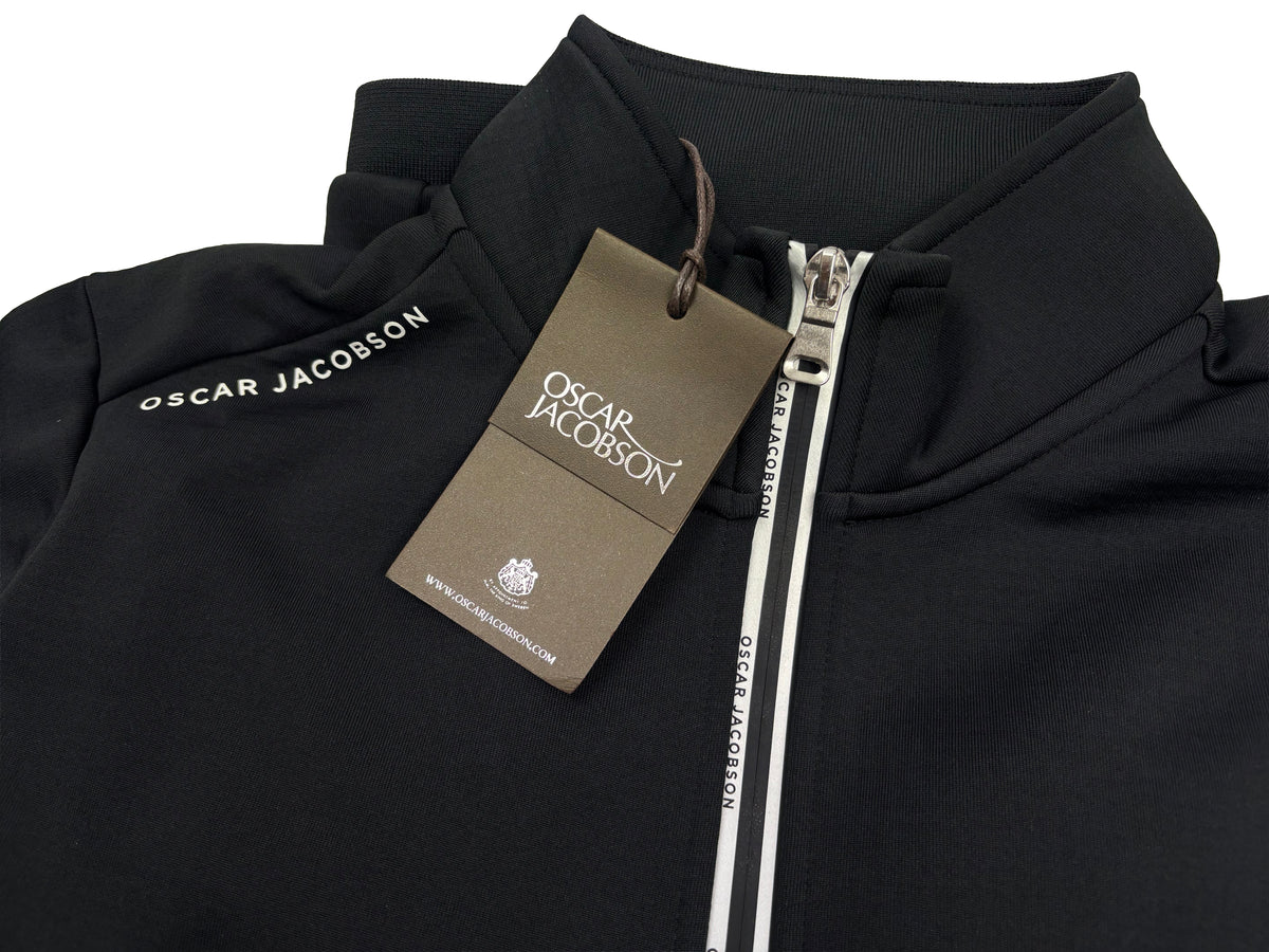 Oscar Jacobson Longton 1/4 Zip Waffle Tech Fleece Pullover - Black