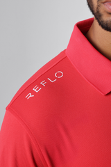 Reflo Bohai Recycled Performance Golf Polo Shirt - Coral Red