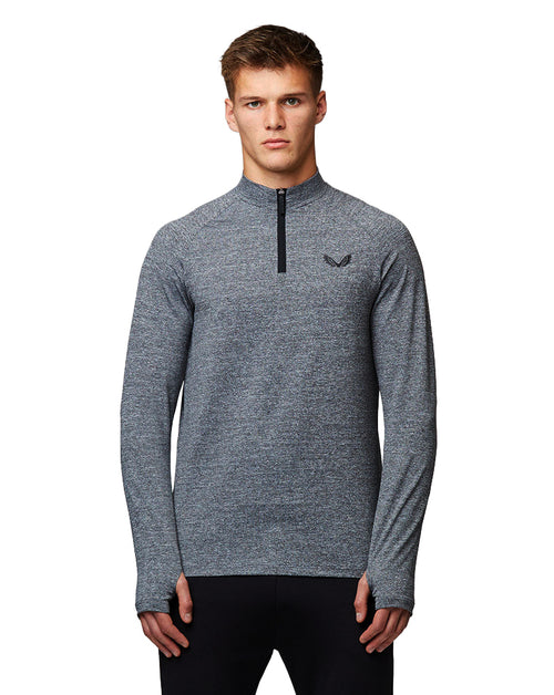 Castore Pro Tek Marl Next To Skin 1/4 Zip Midlayer - Sharkskin
