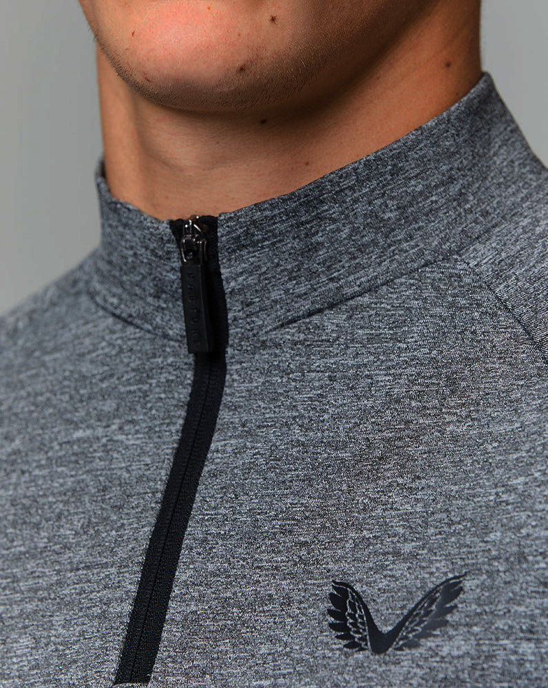 Castore Pro Tek Marl Next To Skin 1/4 Zip Midlayer - Sharkskin