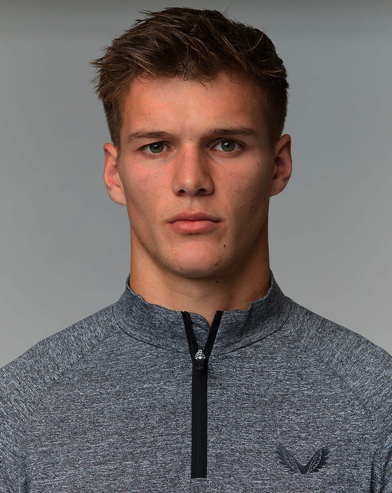 Castore Pro Tek Marl Next To Skin 1/4 Zip Midlayer - Sharkskin