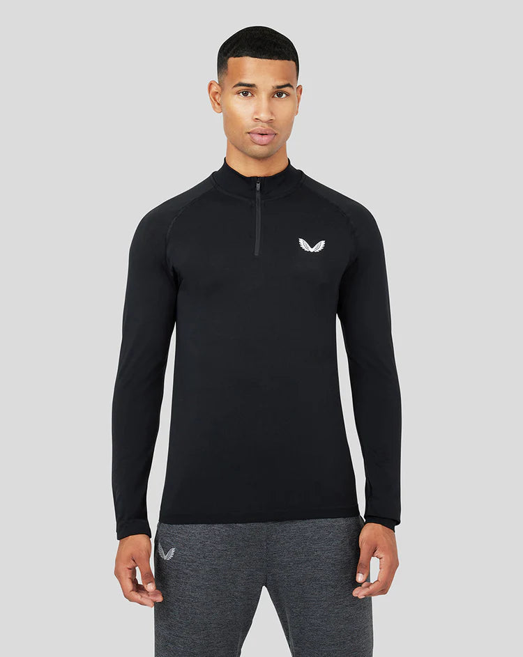 Castore Seamless Performance Golf 1/4 Zip - Onyx Black