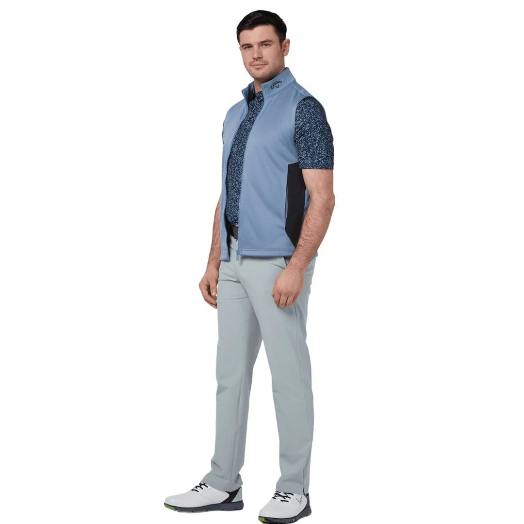 Callaway Golf Chev Textured High Guage Vest Full Zip - Infinity Blue