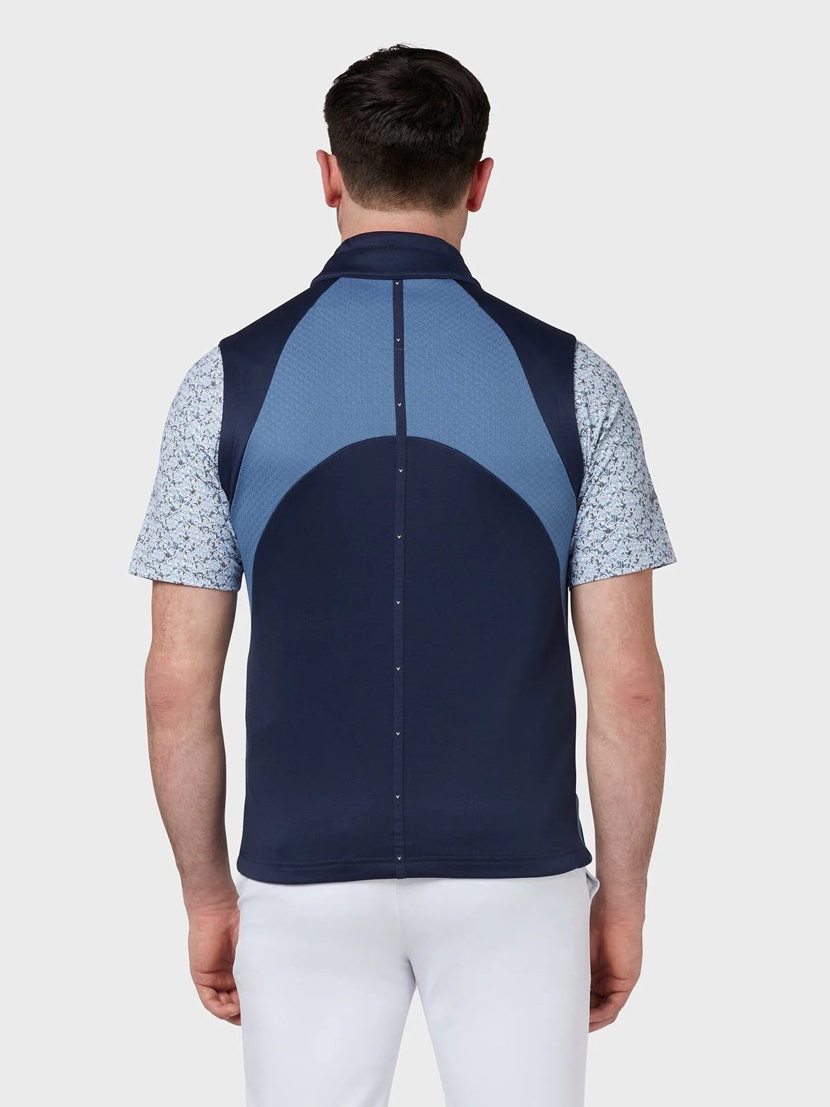 Callaway Golf Chev Textured High Guage Vest Full Zip - Navy