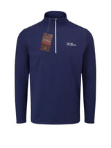 Oscar Jacobson Camber Tech Golf 1/4 Zip Pullover Mid Layer - Navy