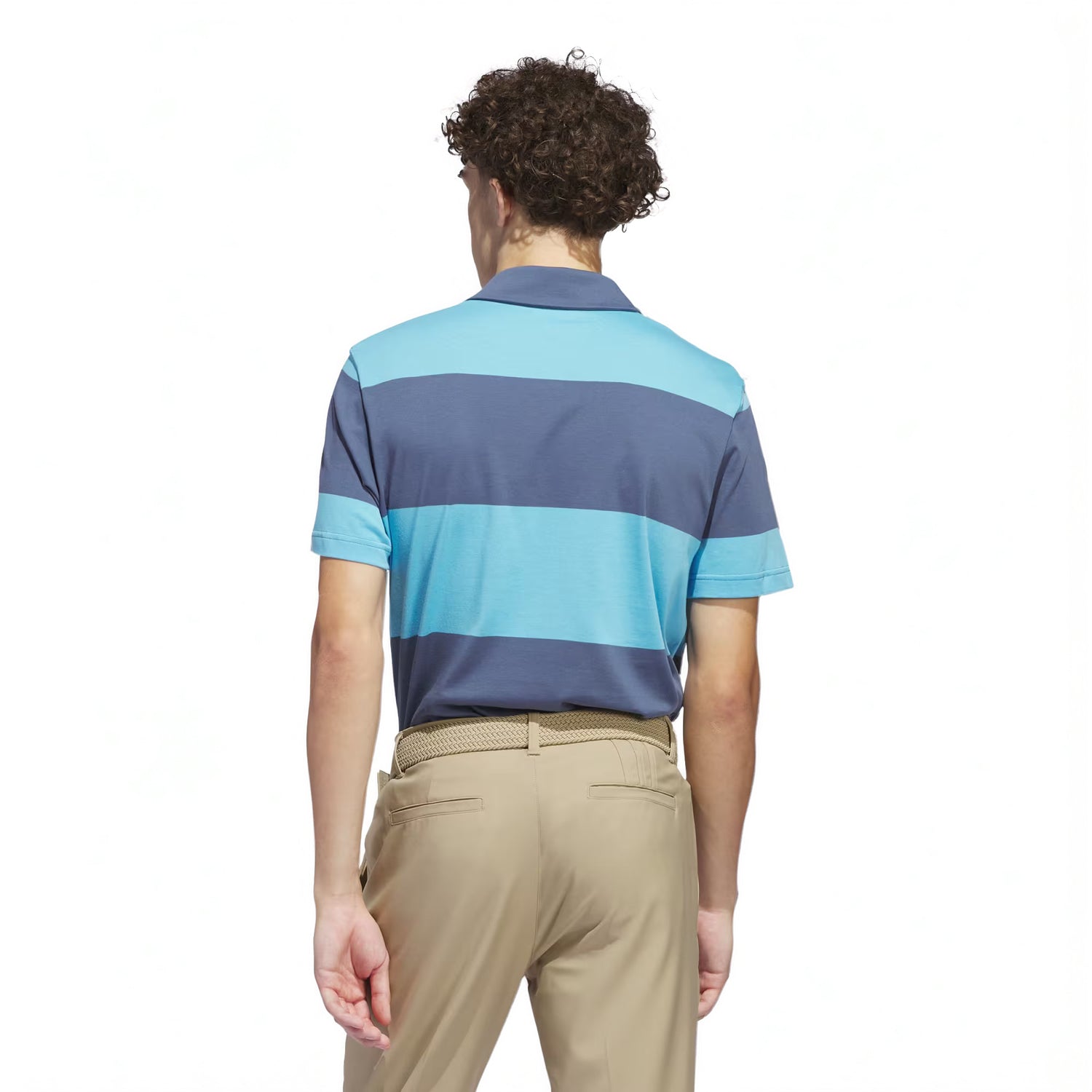 Adidas Golf Wide Stripe Polo Shirt - Blue