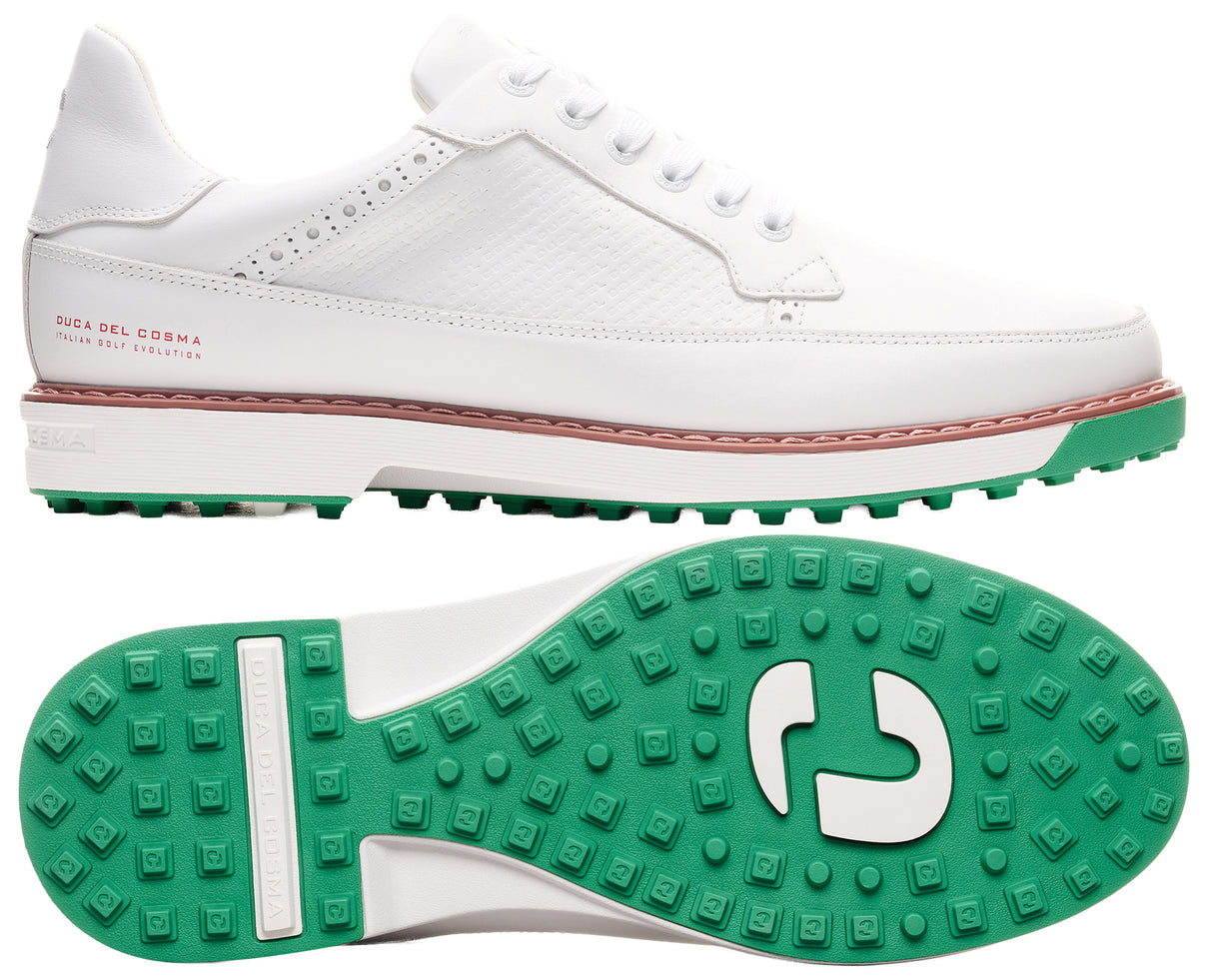 Duca Del Cosma Davinci Leggero Premium Spikeless Golf Shoes - White - Handmade in 🇵🇹