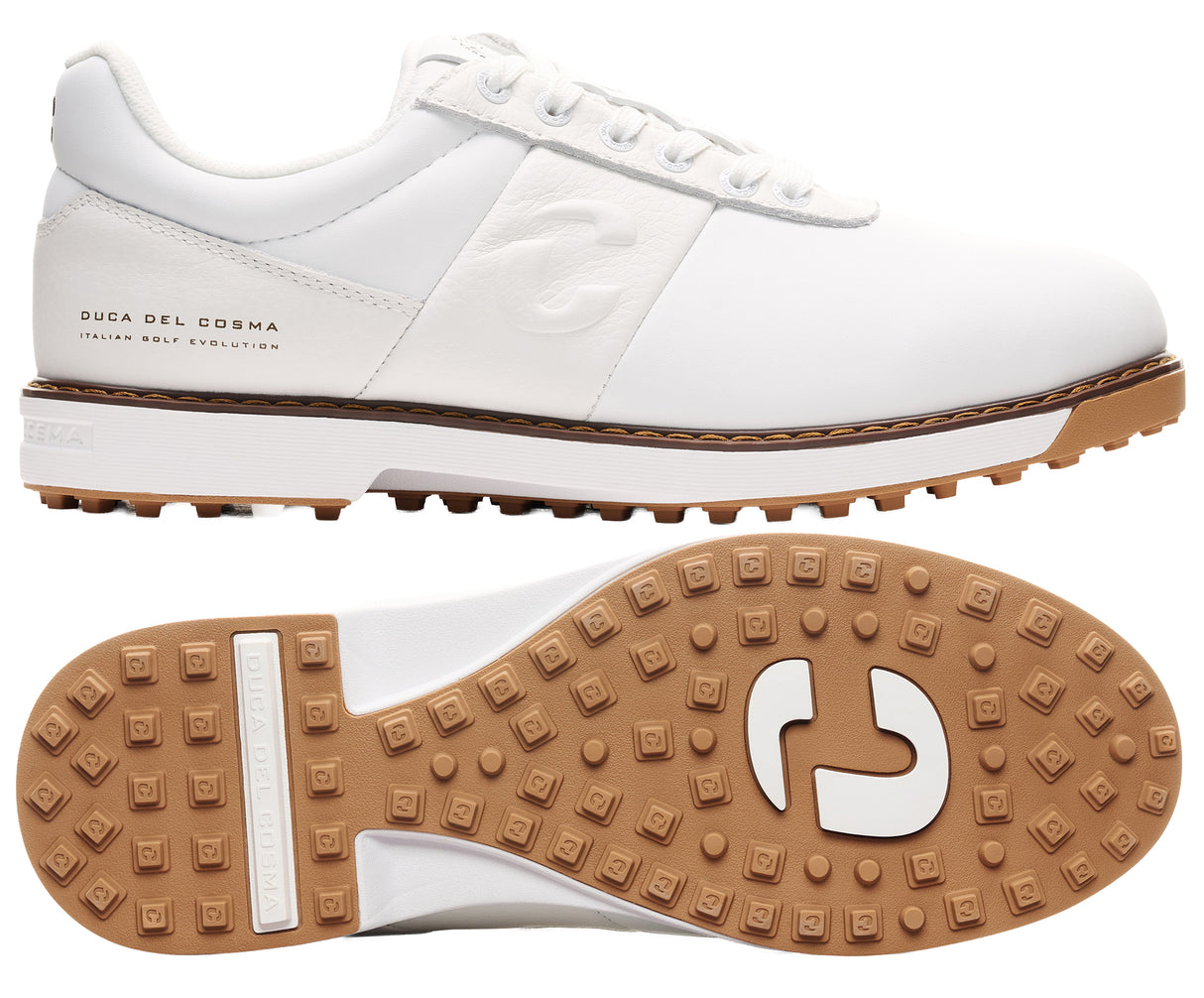 Duca Del Cosma Bosco Premium Spikeless Golf Shoes - White