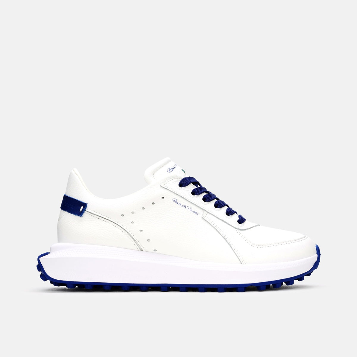 Duca Del Cosma Varano Premium Spikeless Golf Shoes - White / Blue - Handmade in 🇵🇹