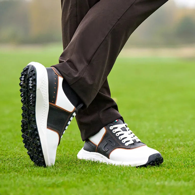 Duca Del Cosma Positano Elite Spikeless Golf Shoes - SAMPLE - White / Black