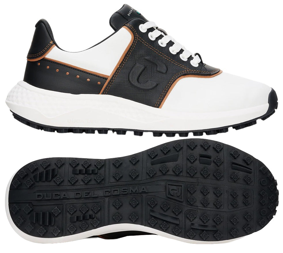 Duca Del Cosma Positano Elite Spikeless Golf Shoes - SAMPLE - White / Black