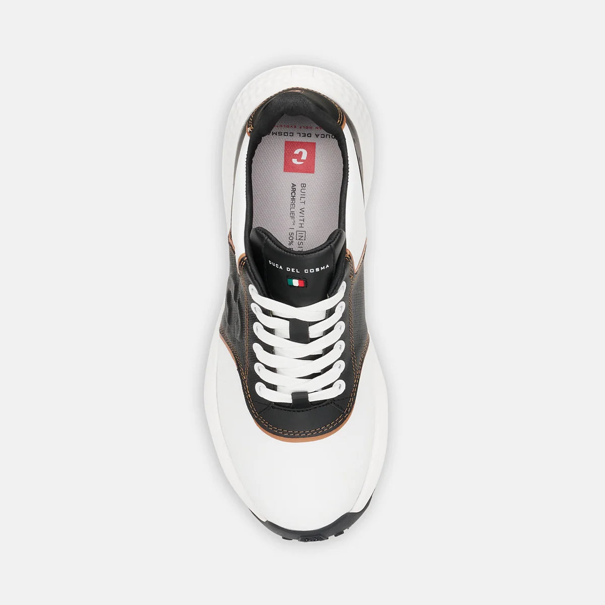 Duca Del Cosma Positano Elite Spikeless Golf Shoes - SAMPLE - White / Black