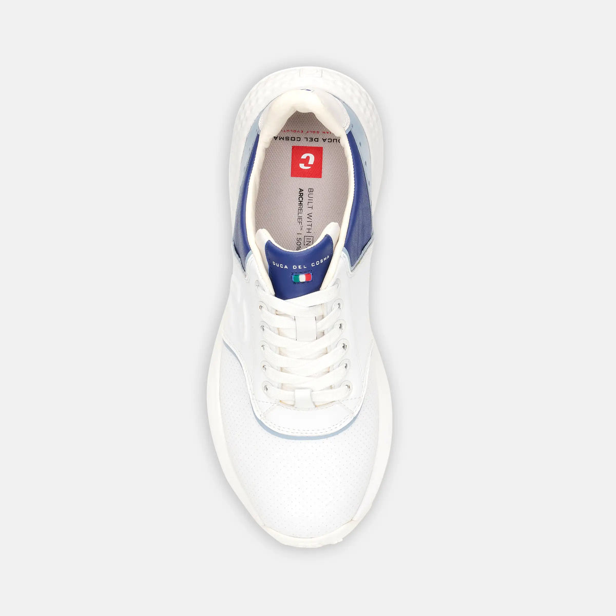 Duca Del Cosma Positano Elite Spikeless Golf Shoes - SAMPLE - White / Blue