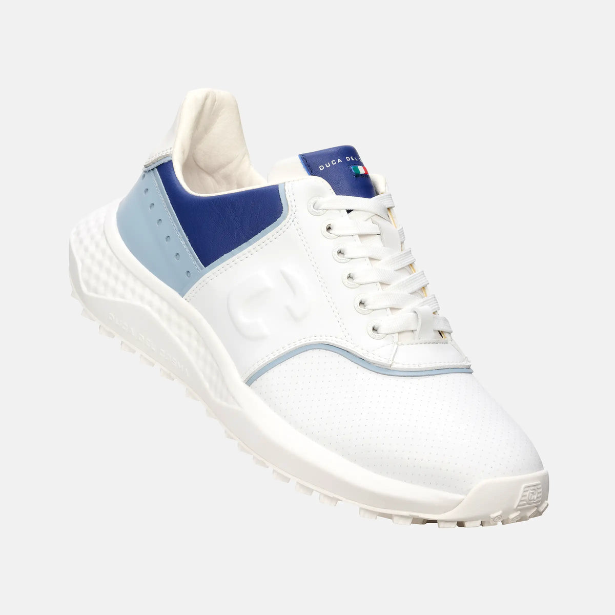 Duca Del Cosma Positano Elite Spikeless Golf Shoes - SAMPLE - White / Blue