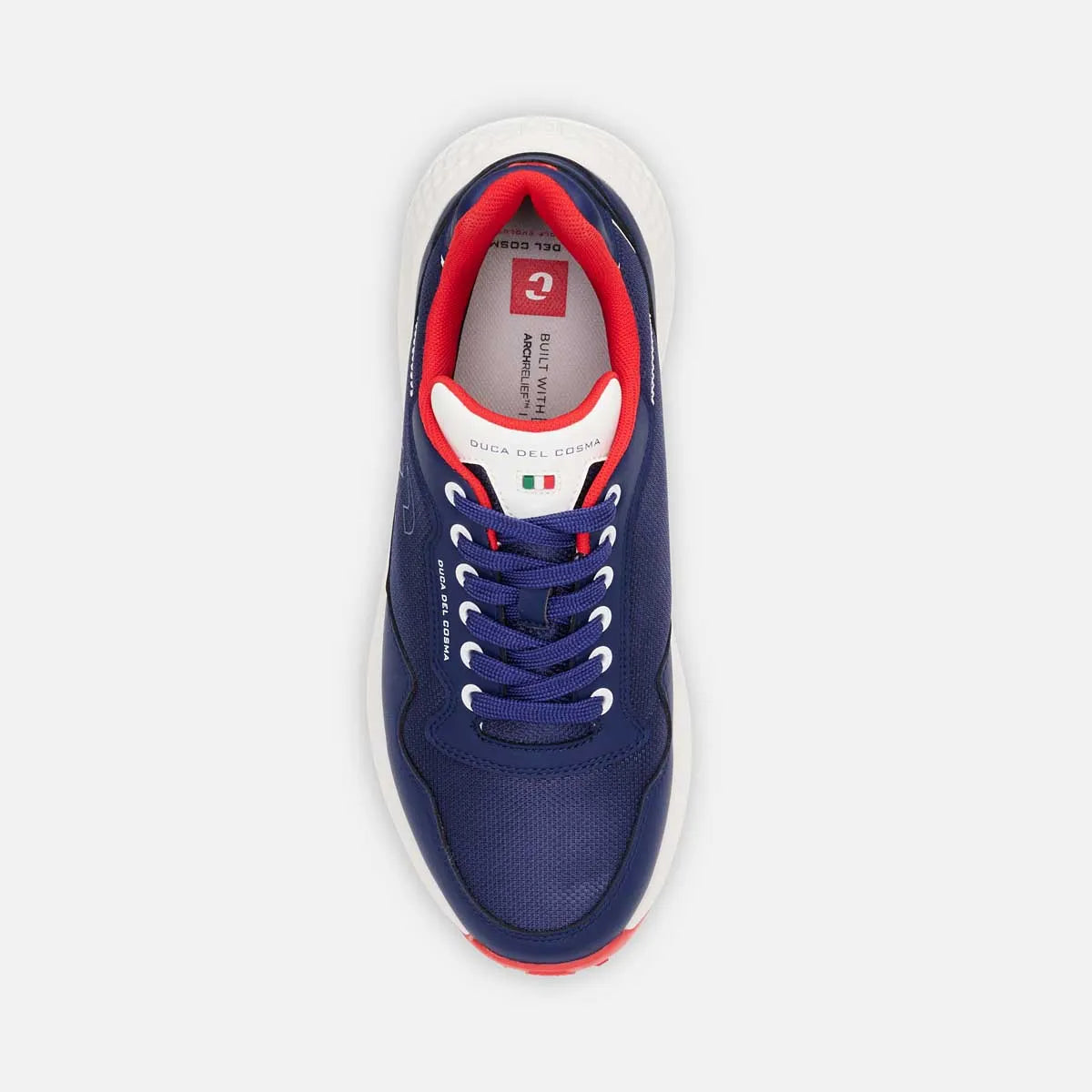 Duca Del Cosma Genova Spikeless Golf Shoes - SAMPLE - Navy / Red
