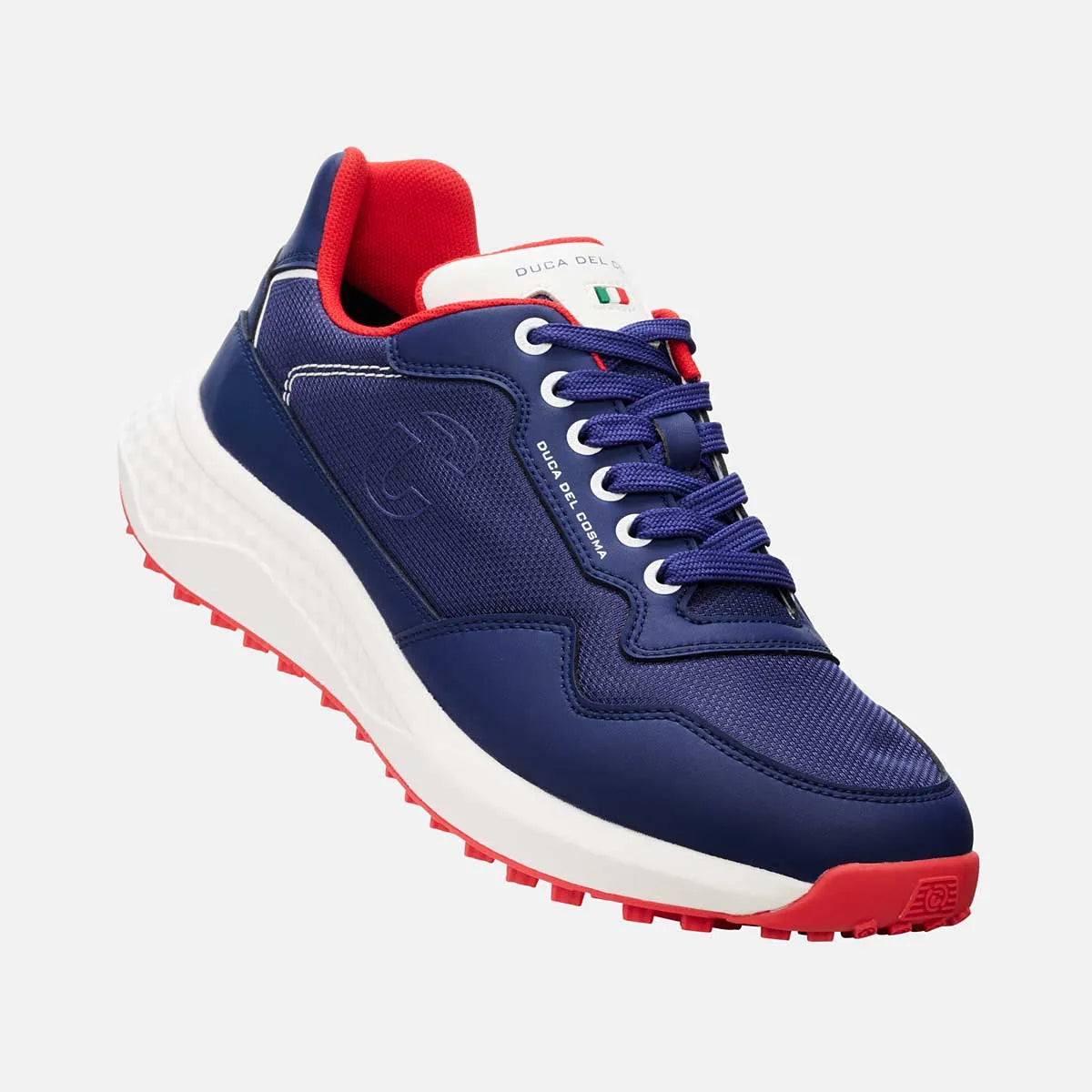 Duca Del Cosma Genova Spikeless Golf Shoes - SAMPLE - Navy / Red