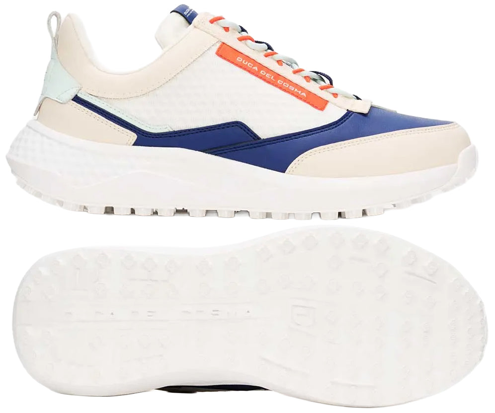 Duca Del Cosma Foro Spikeless Golf Shoes - SAMPLE - White / Blue